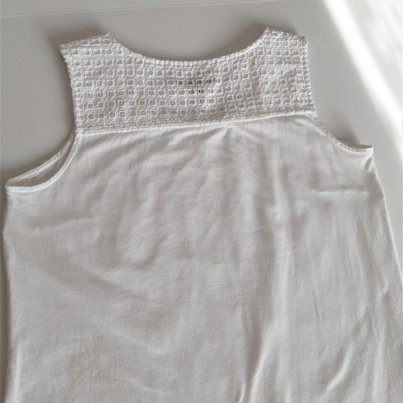 💖Host Pick 💖Tommy Hilfiger Tank Top Sleeveless White  Eyelet Cotton Shirt - Picture 3 of 12